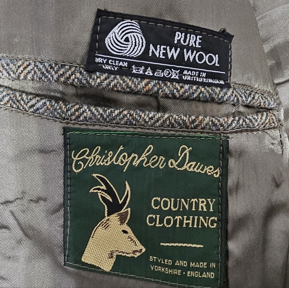 Christophers Dawes Country Clothing Pure New Wool Tweed Jacket Made in England - Picture 6 of 10